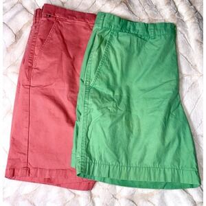 Tommy Hilfiger Preppy Resort Golf Salmon & Mint Green Chino Shorts Mens Size 38